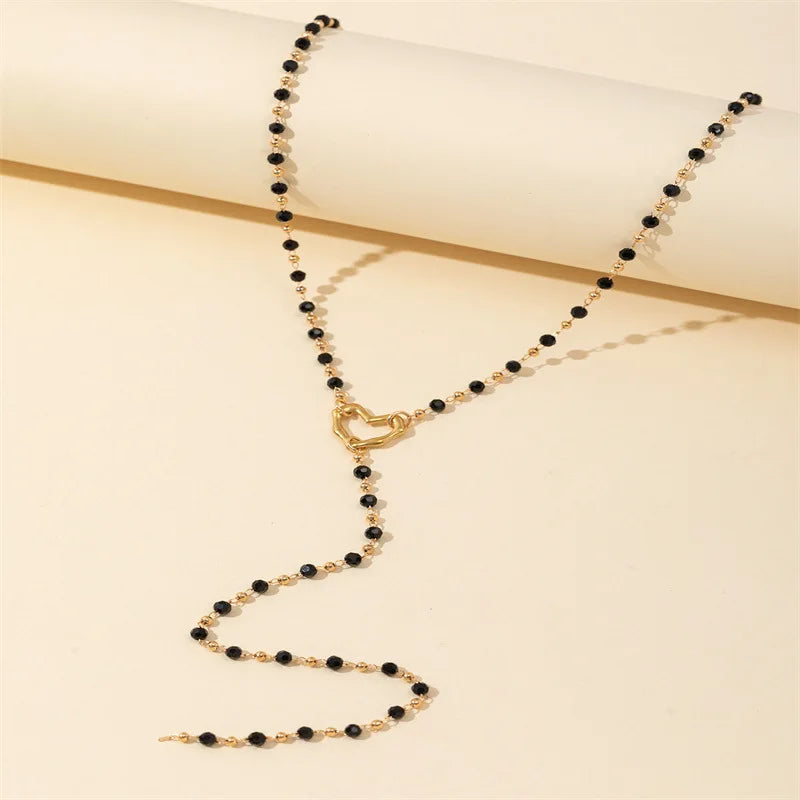 Y-PearlLuxe – שרשרת Y אלגנטית עם אבני ריינסטון