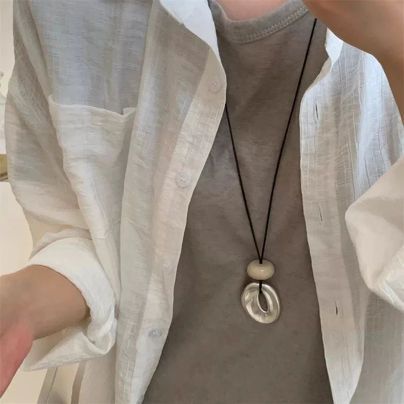 Matte Circle – שרשרת מט בעיצוב מינימליסטי